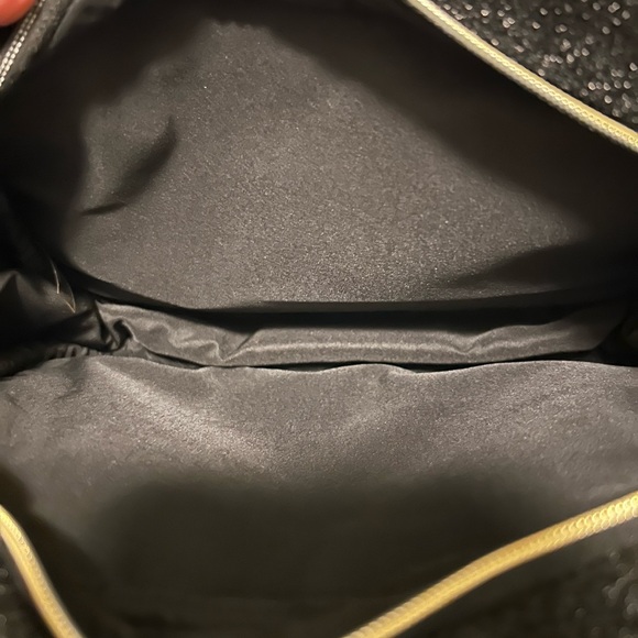 CHANEL  VIP Black Glitter Cosmetic Bag with Gold Chain - Picture 5 of 8